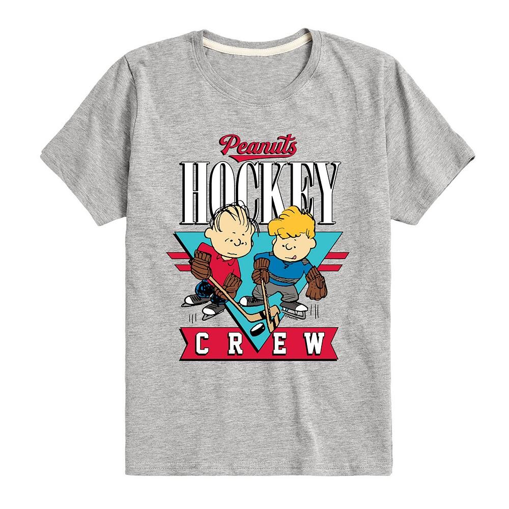 

Футболка с рисунком Peanuts Hockey Crew для мальчиков 8–20 лет Licensed Character, цвет Heather Gray