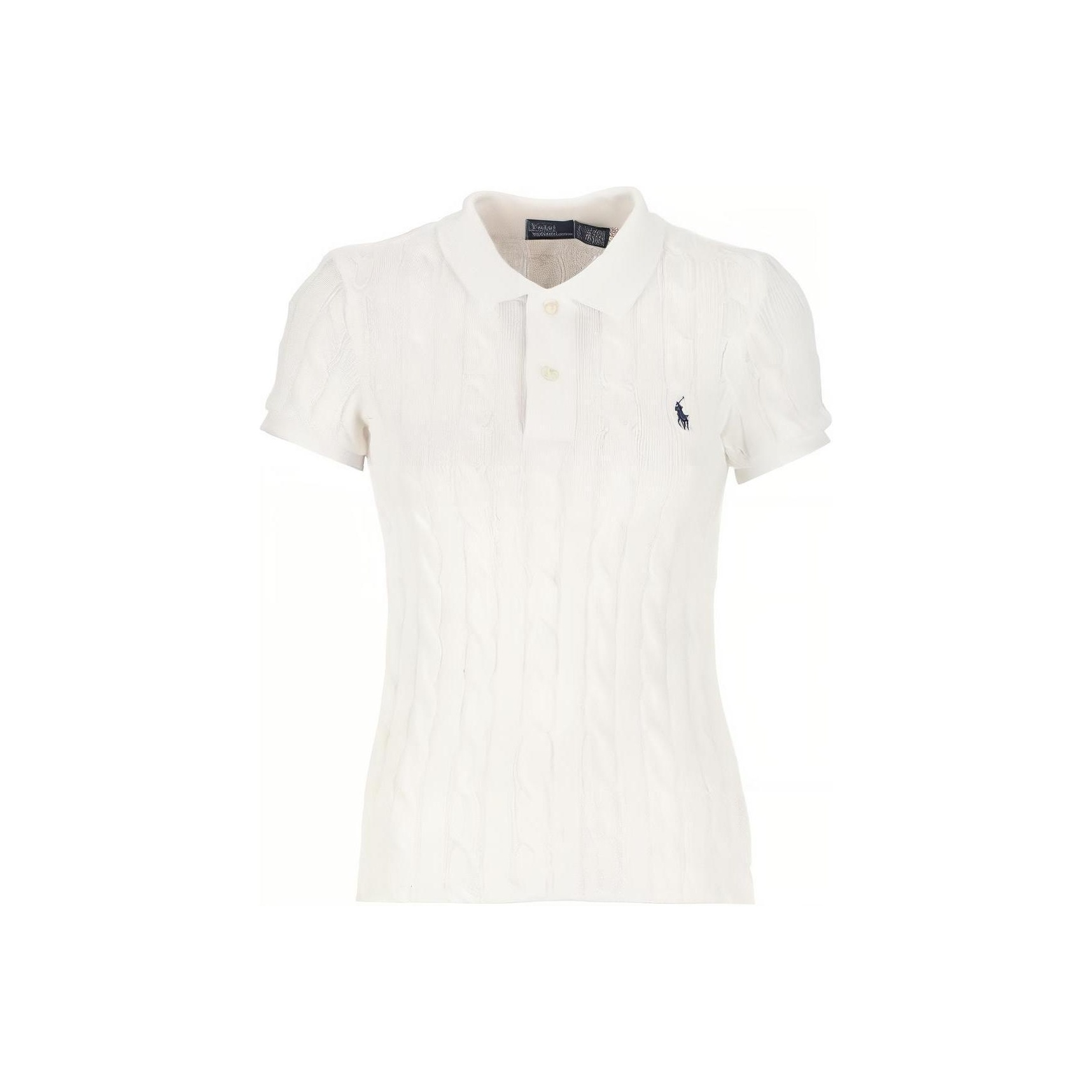 

Поло с вышивкой пони вязаное Polo Ralph Lauren, белый