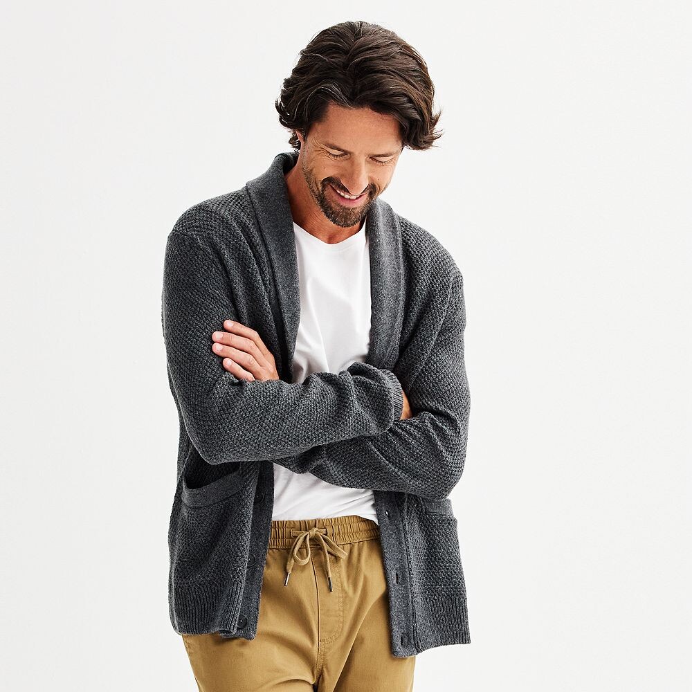 

Мужской кардиган с отложным воротником Sonoma Goods For Life 7GG, цвет Charcoal Heather