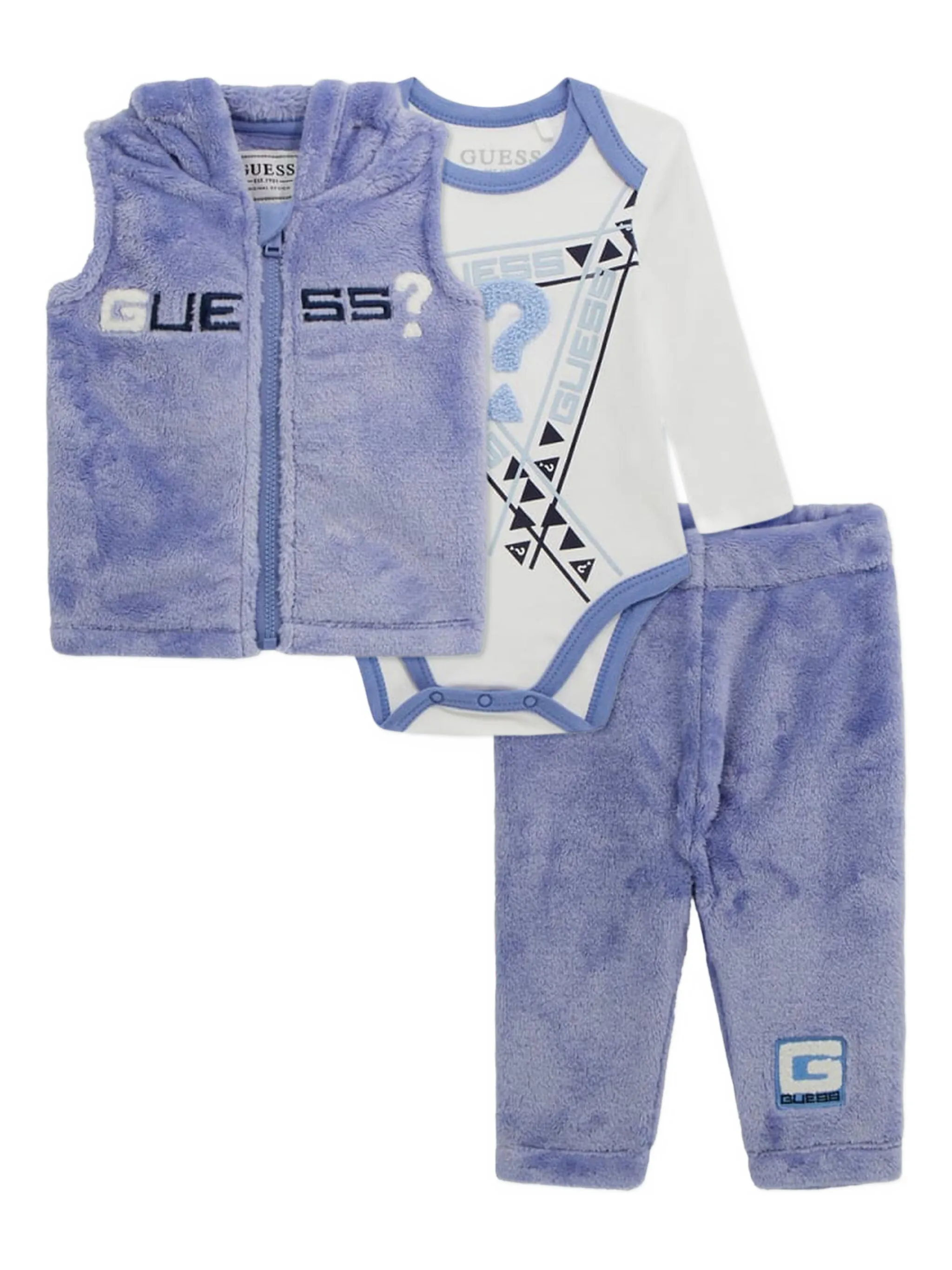 

Комплект для новорожденного с нашивкой-логотипом Guess Kids, синий