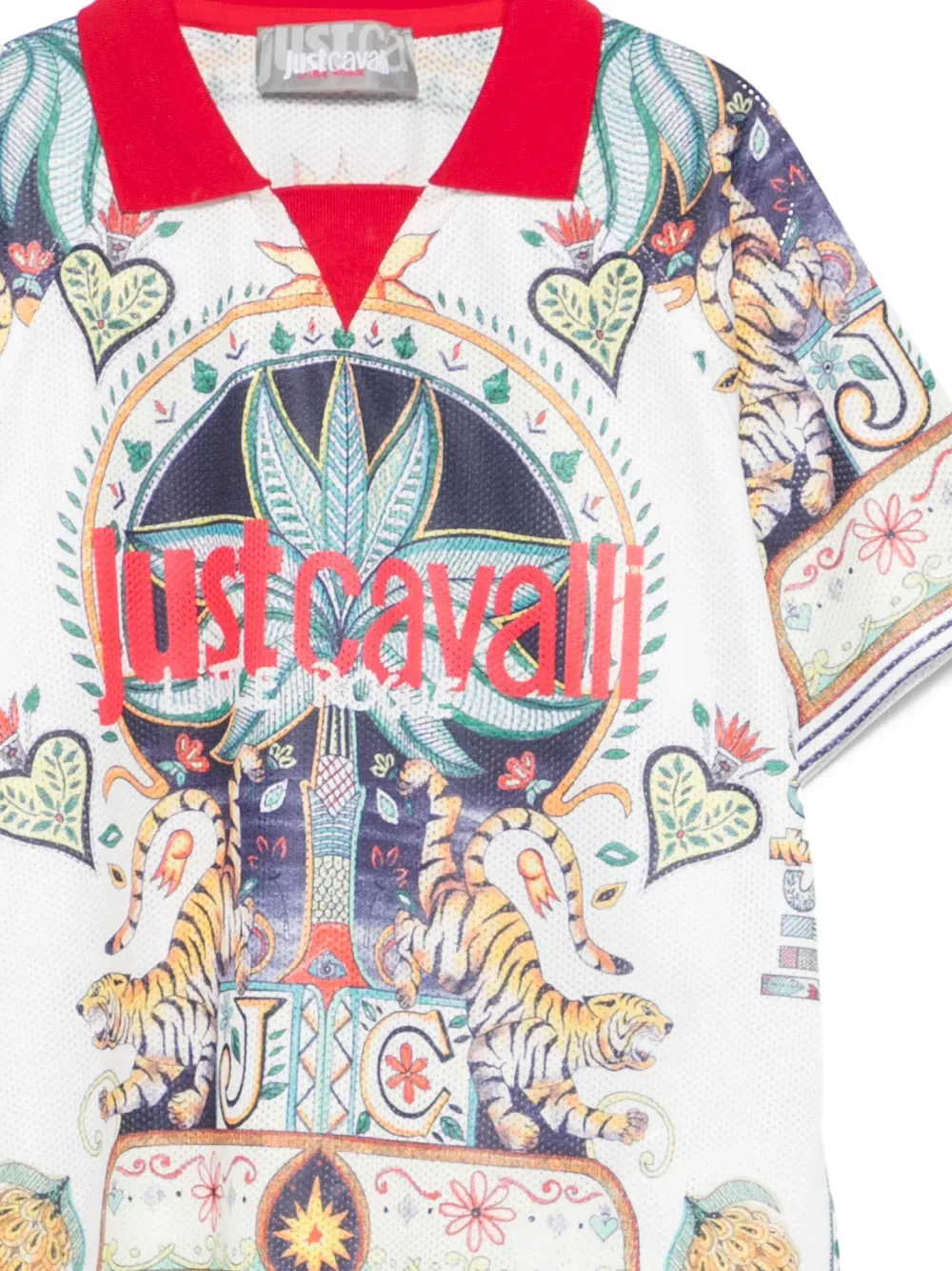 Футболка с коротким рукавом и тигровым принтом Just Cavalli, белый — фото 3