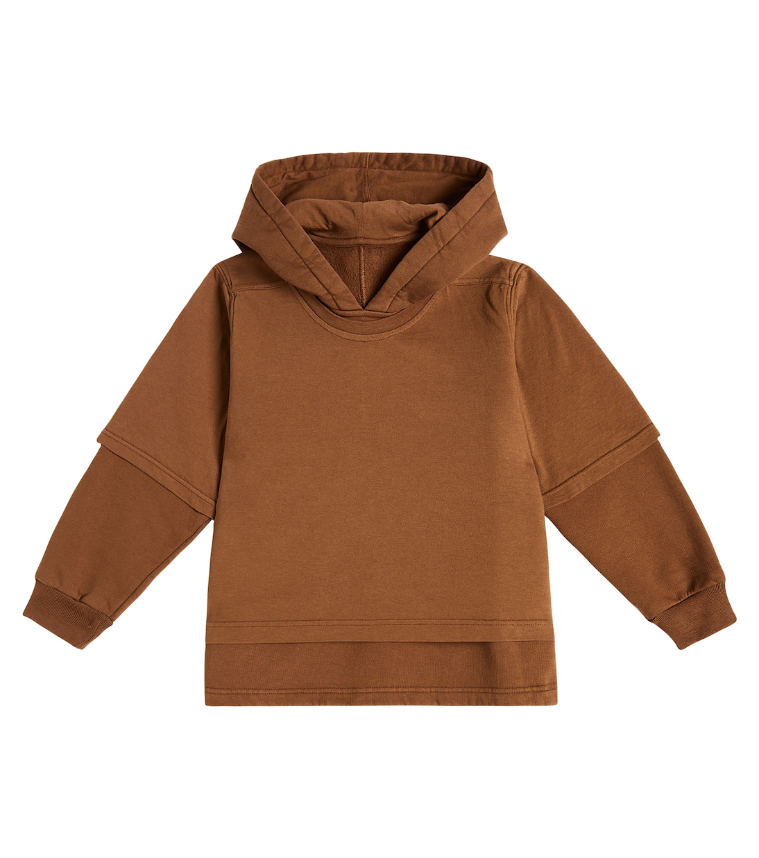 

Худи из хлопкового джерси Hustler Rick Owens Kids, Khaki Brown