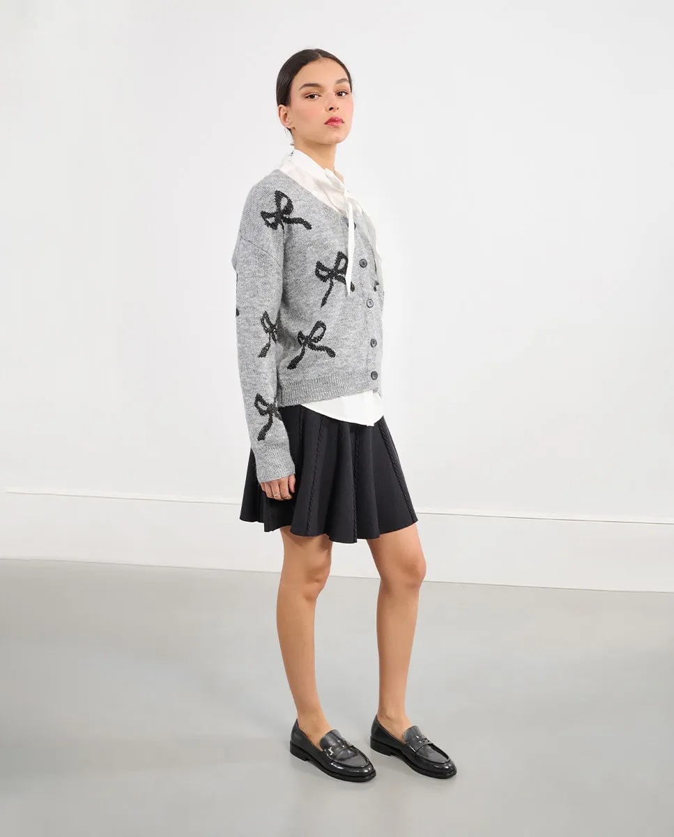 

Вышитая короткая юбка с высокой талией Lili Sidonio, черный