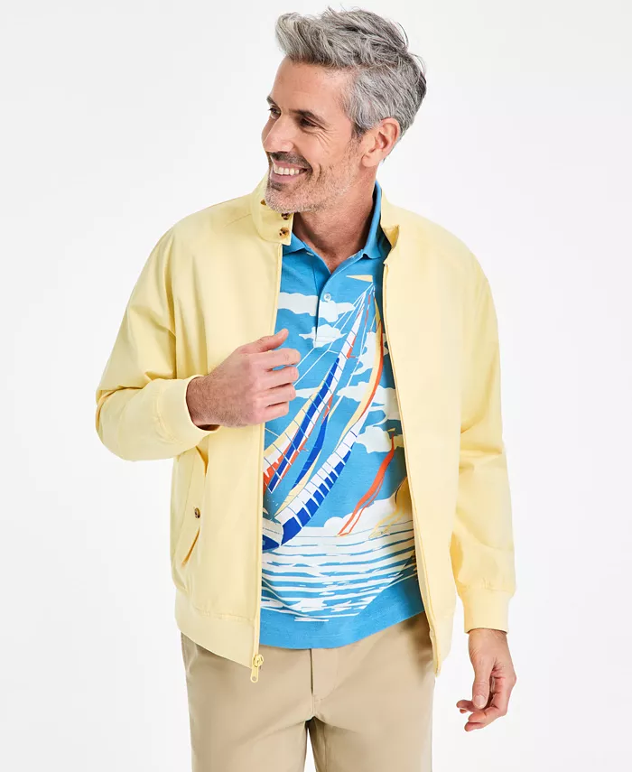 

Мужская хлопковая куртка Harrington с воротником-стойкой Club Room, желтый