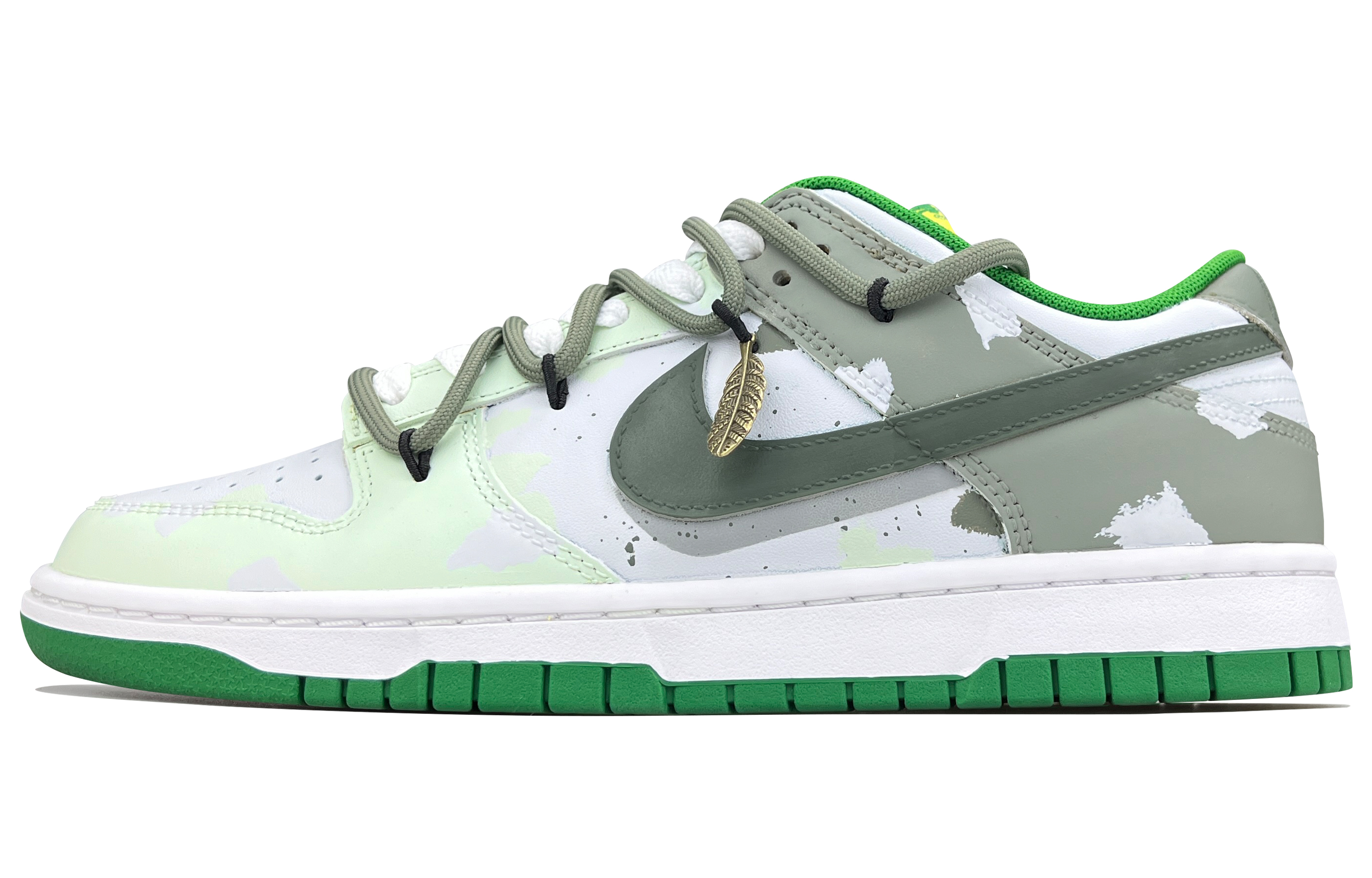 

Кроссовки Nike Dunk Skateboard Shoes Men Low-Top Green White, Зеленый, Кроссовки Nike Dunk Skateboard Shoes Men Low-Top Green White