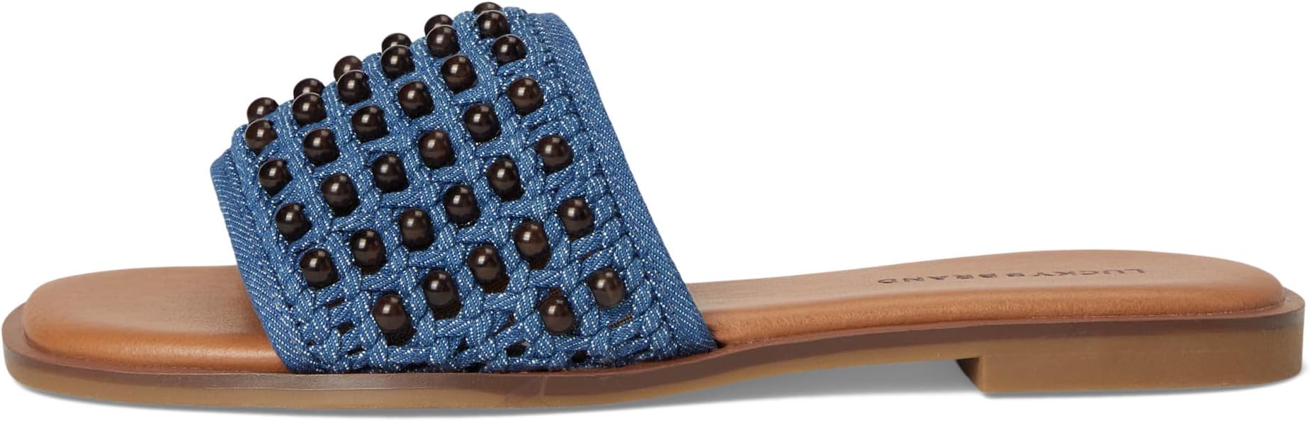 Сандалии Lucky Brand Gidya Beaded Flat Sandals, цвет Medium/Brown — фото 4