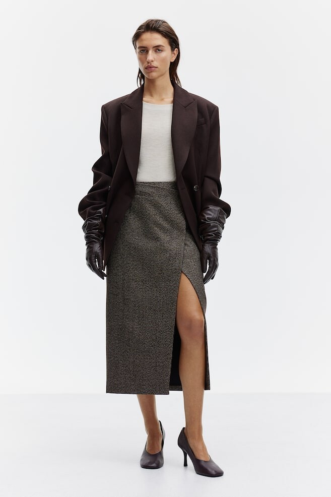 

Юбка-Карандаш запахового кроя H&M, бежевый