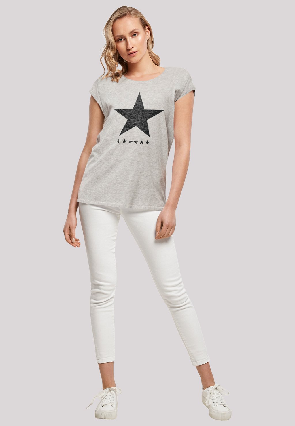 

Футболка с принтом DAVID BOWIE STAR LOGO F4NT4STIC, серый