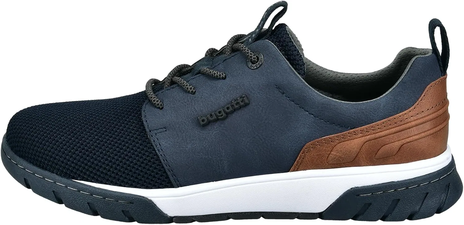 Мужские низкие кроссовки Bugatti, мужские низкие туфли, сменная стелька, Dark Blue 4100