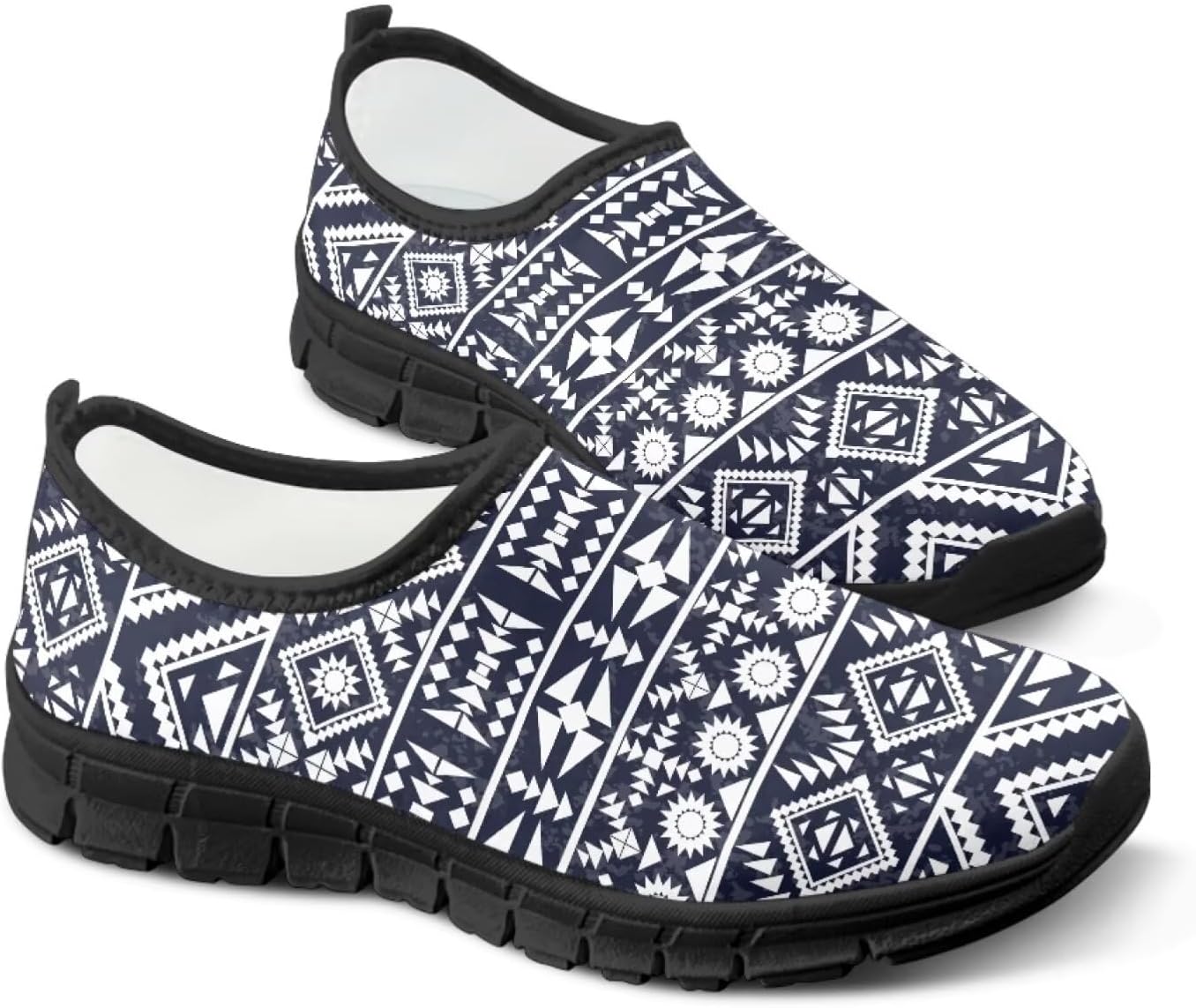 

Слипоны Binienty Vantage для мужчин и женщин, широкий размер, удобная подошва EVA, противоскользящие туфли, сетчатая обувь для улицы, Aztec Ethnic