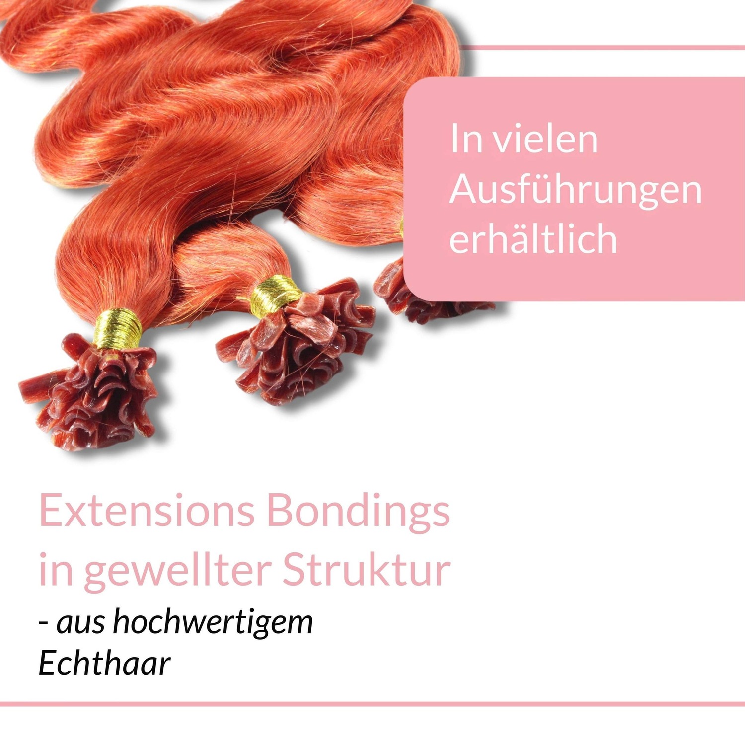 Накладные волосы bonding extensions echthaar #8/43 hellblond rot-gold 1g Hair2Heart, 60cm, количество 25 шт. — фото 3