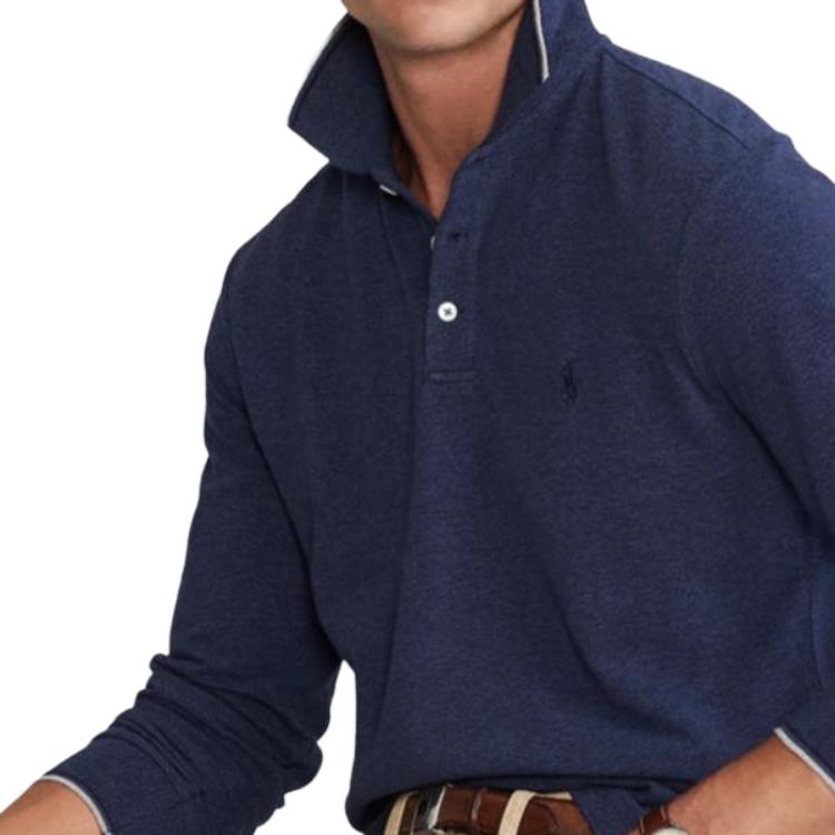 Polo Ralph Lauren Мужская поло морского синего цвета — фото 4