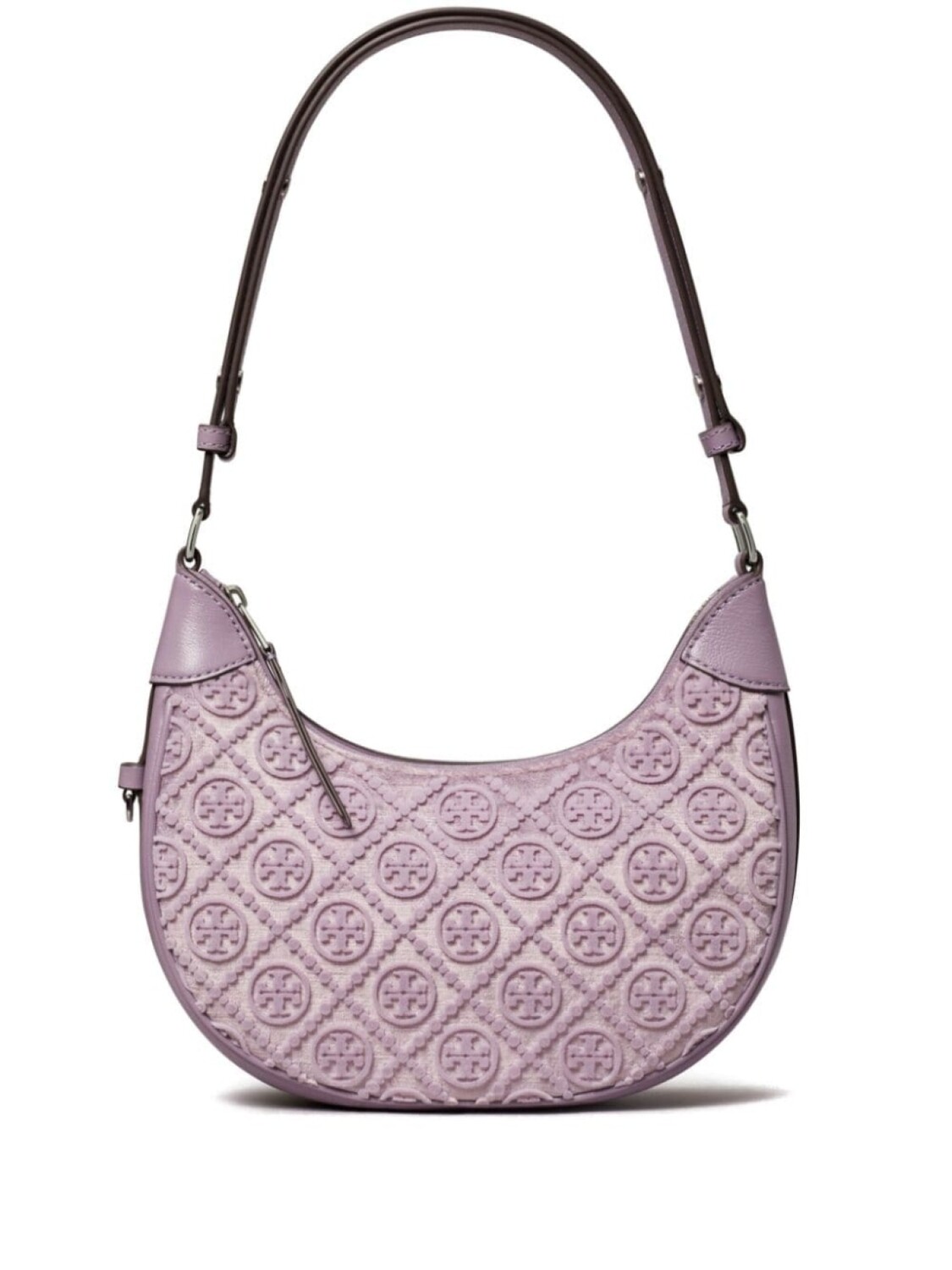

Сумка через плечо Tory Burch T Monogram Fil Coupe Crescent, фиолетовый