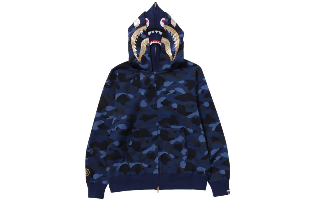 Bape Color Camo Double Shark худи с молнией SS24 A BATHING APE, фиолетовый — фото 4