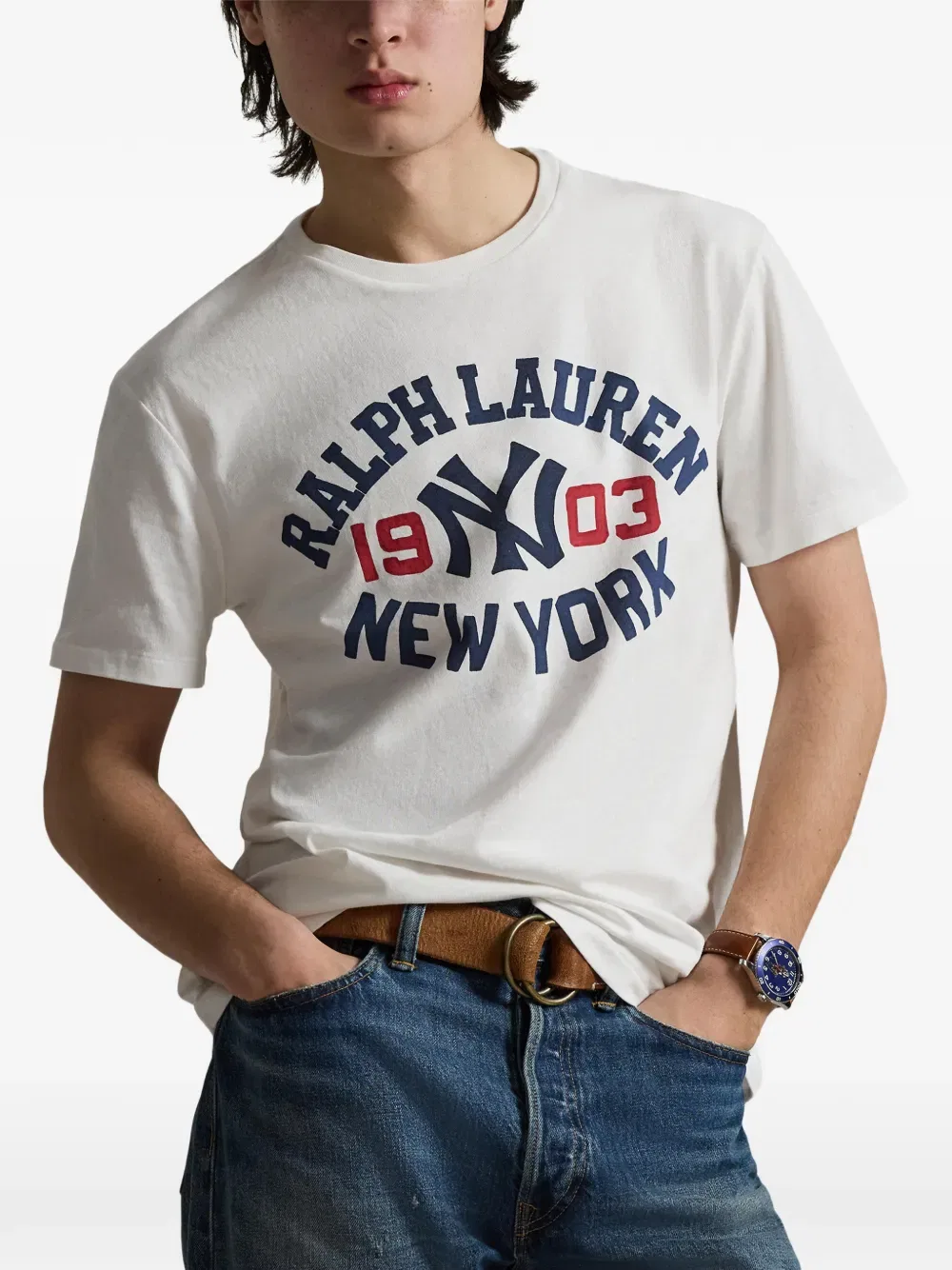 Футболка с принтом Polo Ralph Lauren, нейтральный — фото 3