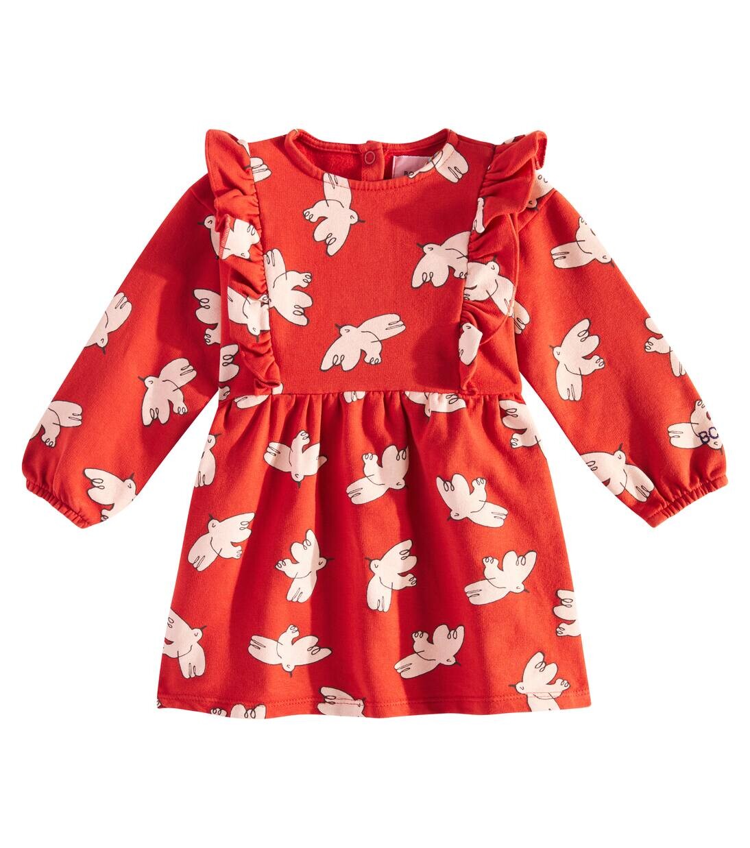 

Платье Baby Freedom Bird из хлопковой смеси с оборками Bobo Choses, красный