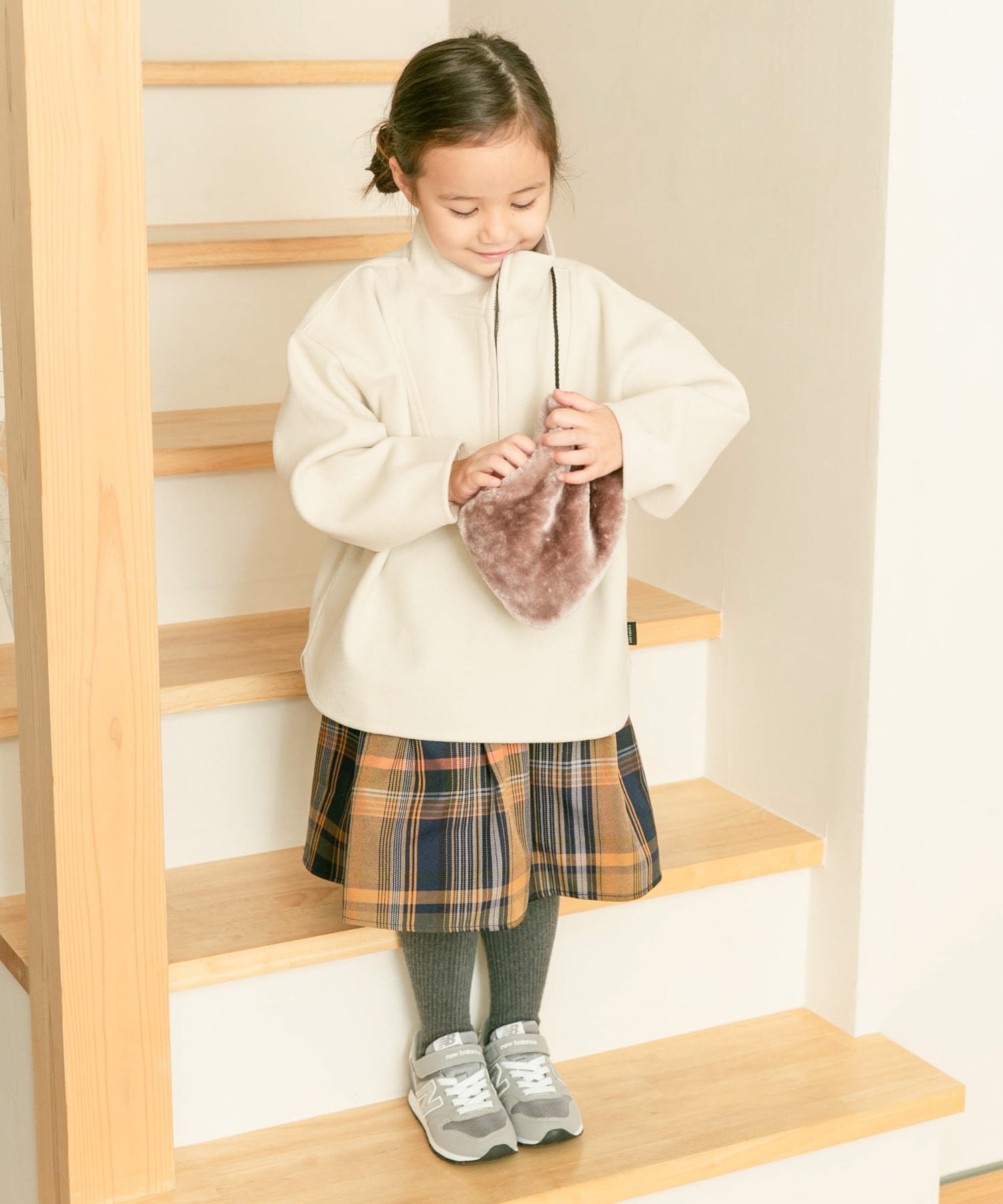 Детская юбка в клетку "Parent-Child Link" URBAN RESEARCH DOORS, NVY×ORG