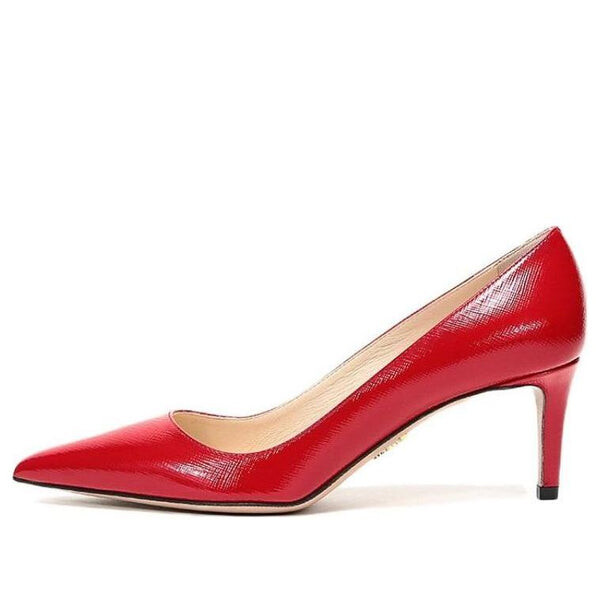Кроссовки pointed saffiano leather heels 'red' Prada, красный