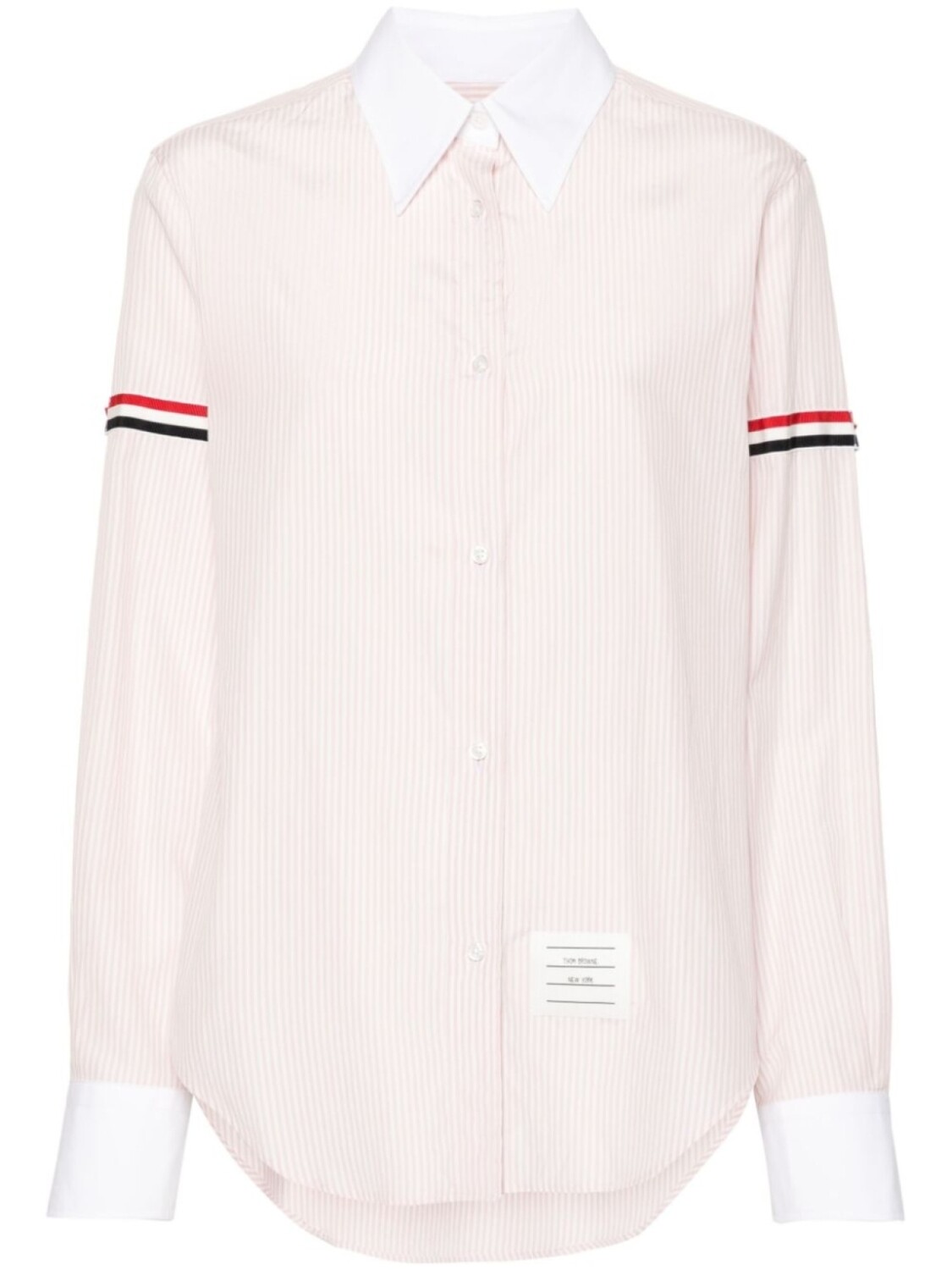 

Рубашка в полоску с контрастной окантовкой Thom Browne, розовый