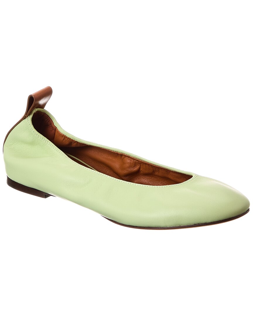 LANVIN Балетки из кожи, зеленый