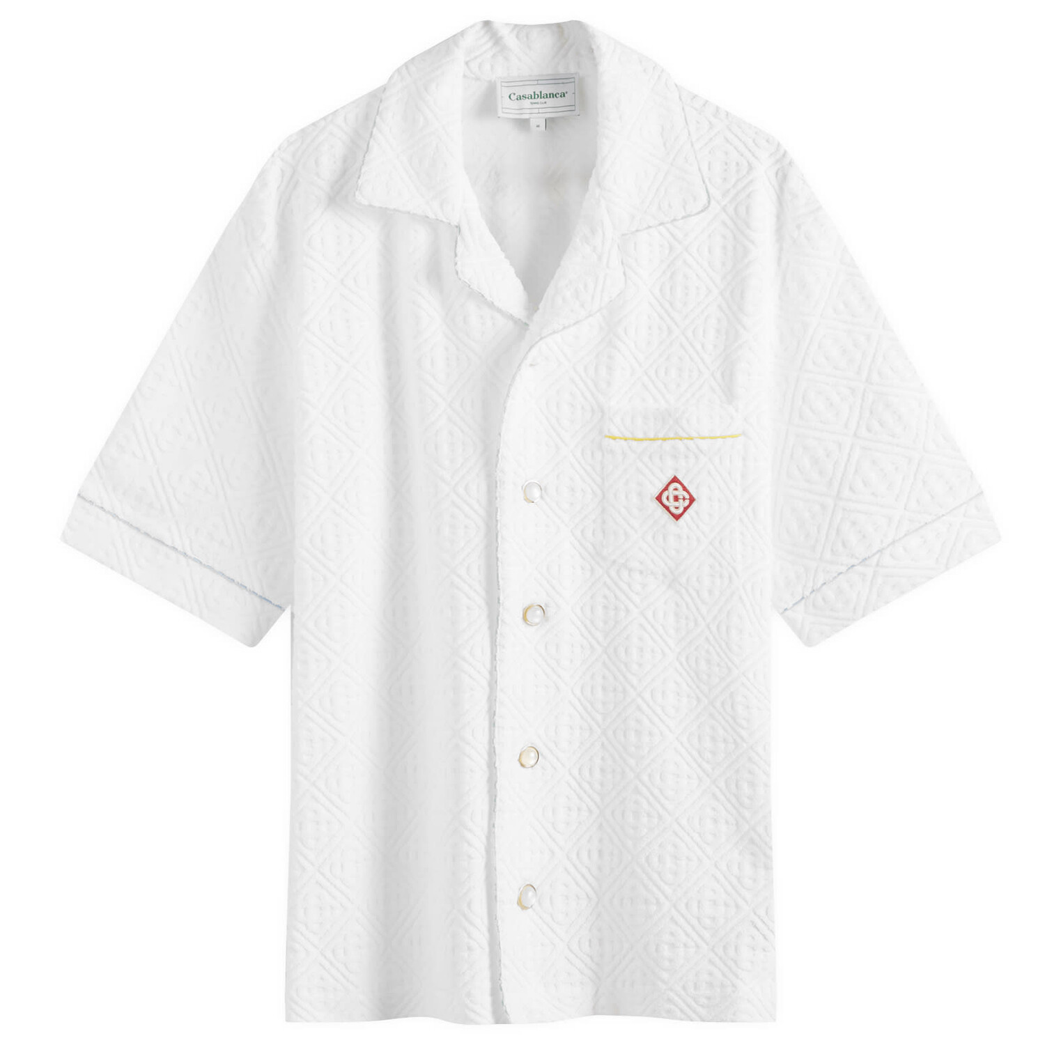 

Рубашка с коротким рукавом Casablanca Monogram Towelling Short Sleeve Shirt, белый