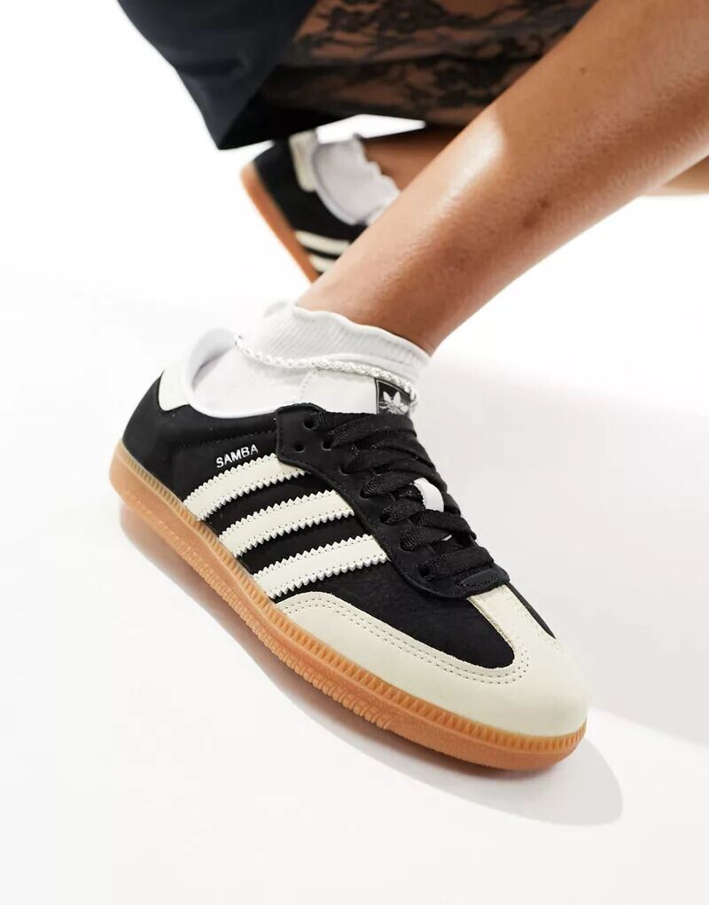 Черные и бежевые кроссовки из искусственной замши adidas Originals Samba OG
