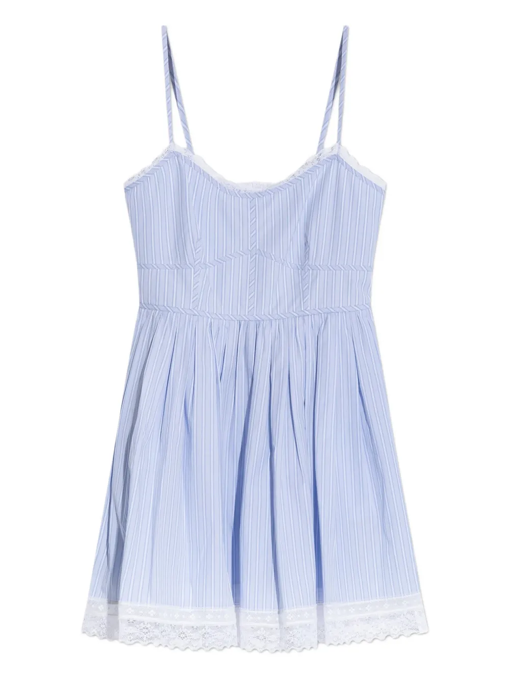 

Платье Harrisine в полоску с кружевной отделкой LoveShackFancy, синий