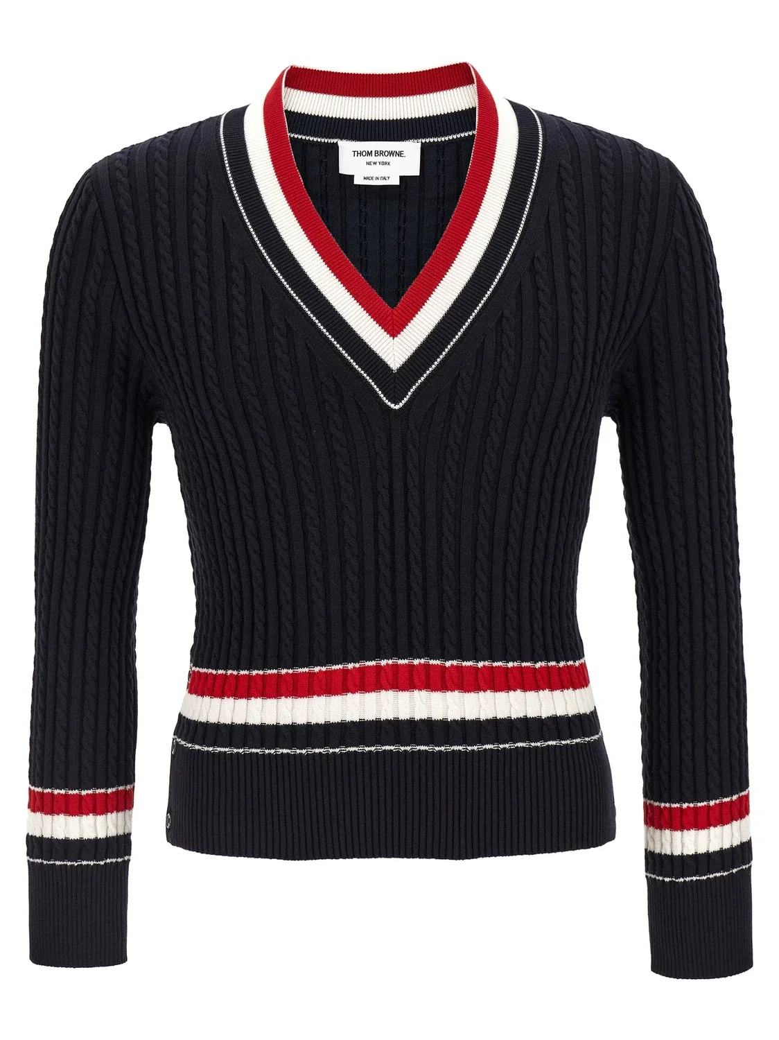 Свитер с интарсией RWB THOM BROWNE, синий