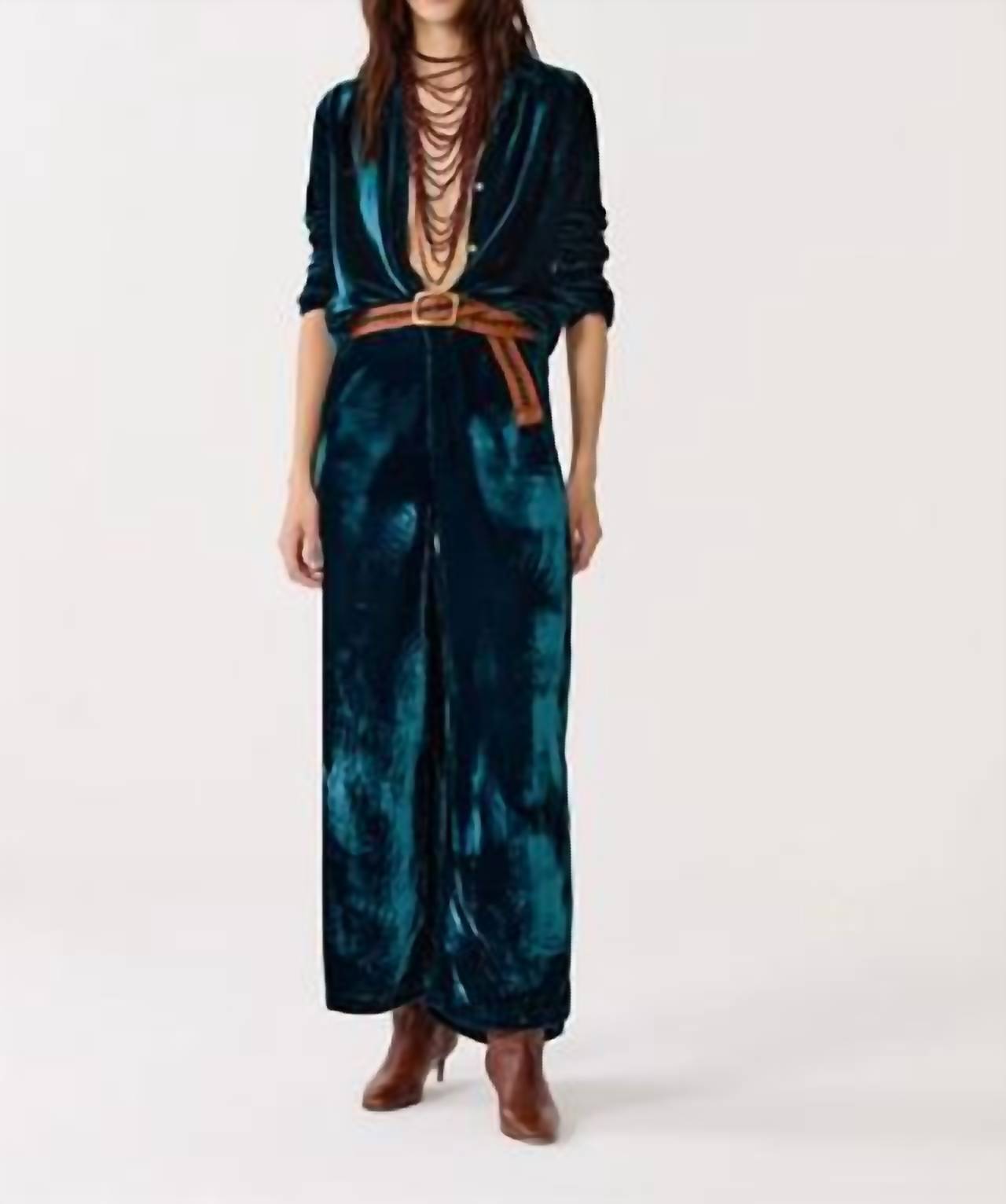 

Брюки Luna Velvet в цвете Teal lanhtropy