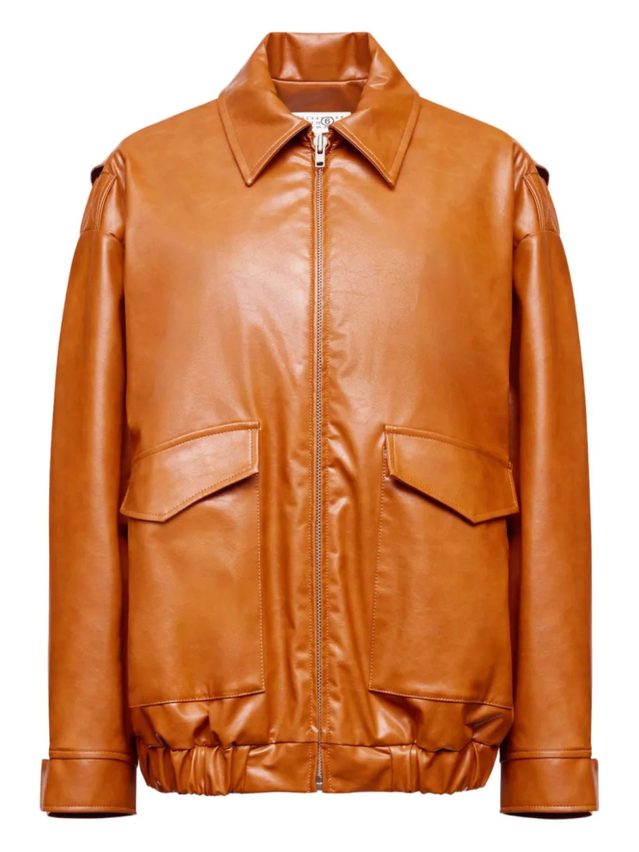 

Кожаная куртка на молнии MM6 Maison Margiela, оранжевый