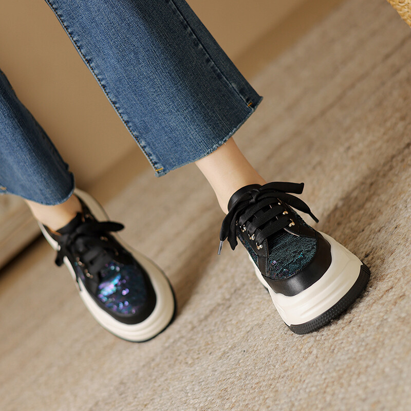 

Кеды, скейтборд обувь женская низкая Mo Lin, черный