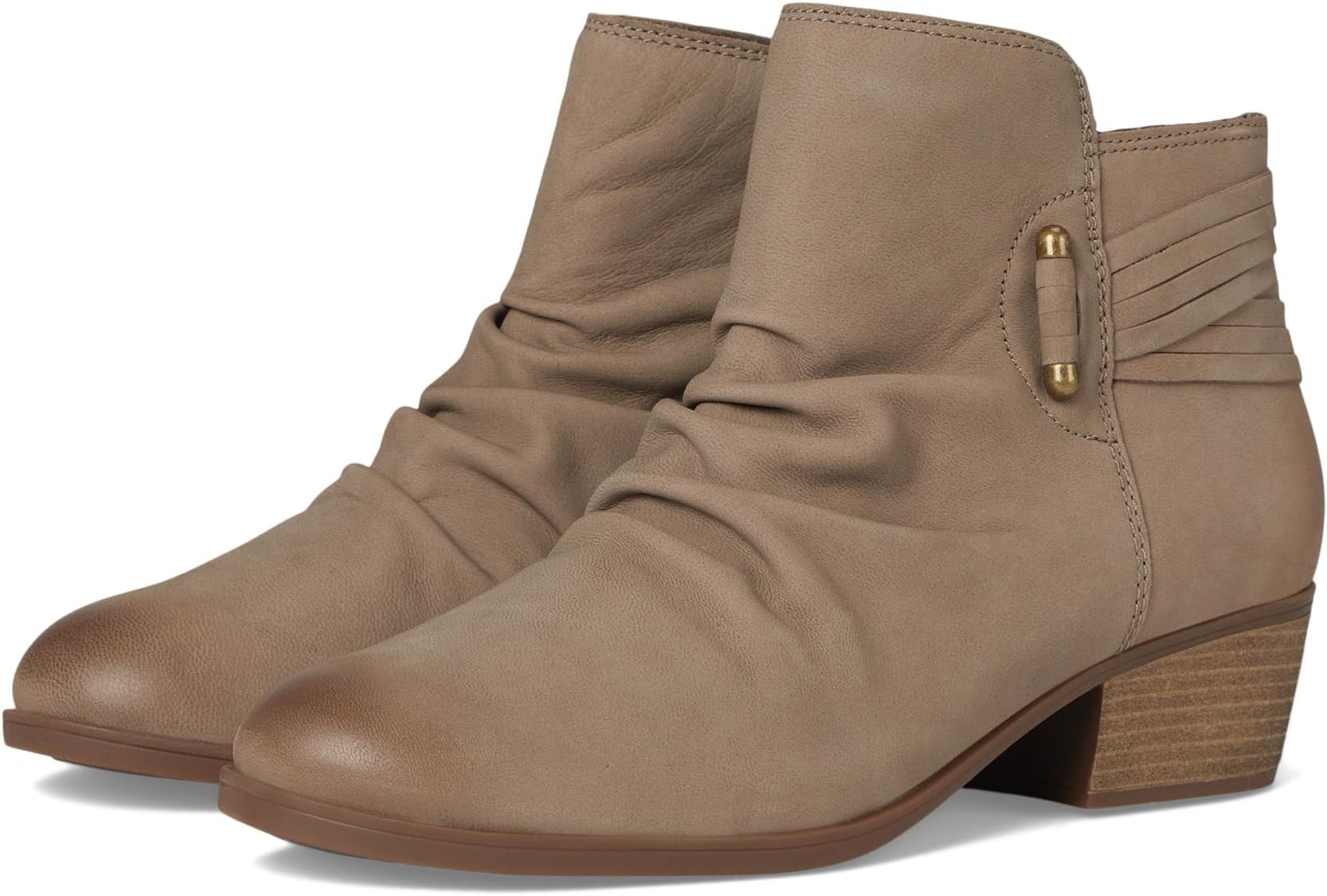 Ботильоны женские Clarks Charlten Rosa из нубука со сборкой, бежевый