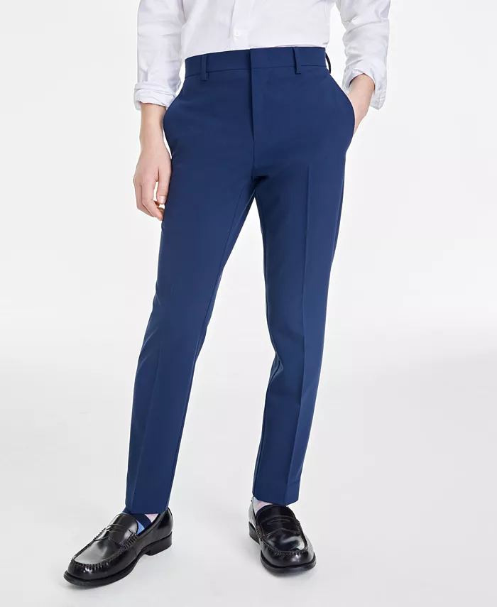Брюки классические для мальчиков Big Boys Slim Fit, облегающие, с эластичной тканью, машинная стирка Kenneth Cole Reaction, синий — фото 4