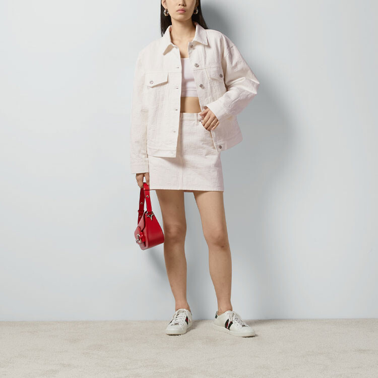 Китайский Новый год джинсовая юбка женская белая Gucci — фото 2