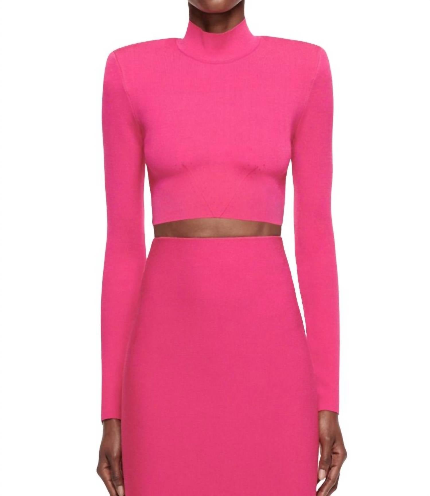 

Укороченный трикотажный топ розового цвета Roland Mouret