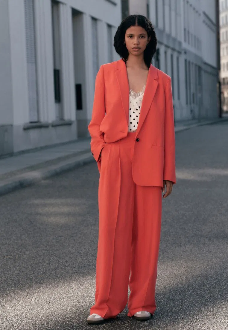 Широкие брюки, свободный крой, Wide Leg Trousers Next, красный — фото 4