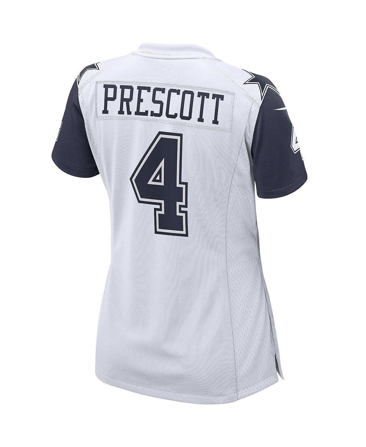 Женская футболка Dak Prescott White Dallas Cowboys Alternate Game Nike, белый — фото 4