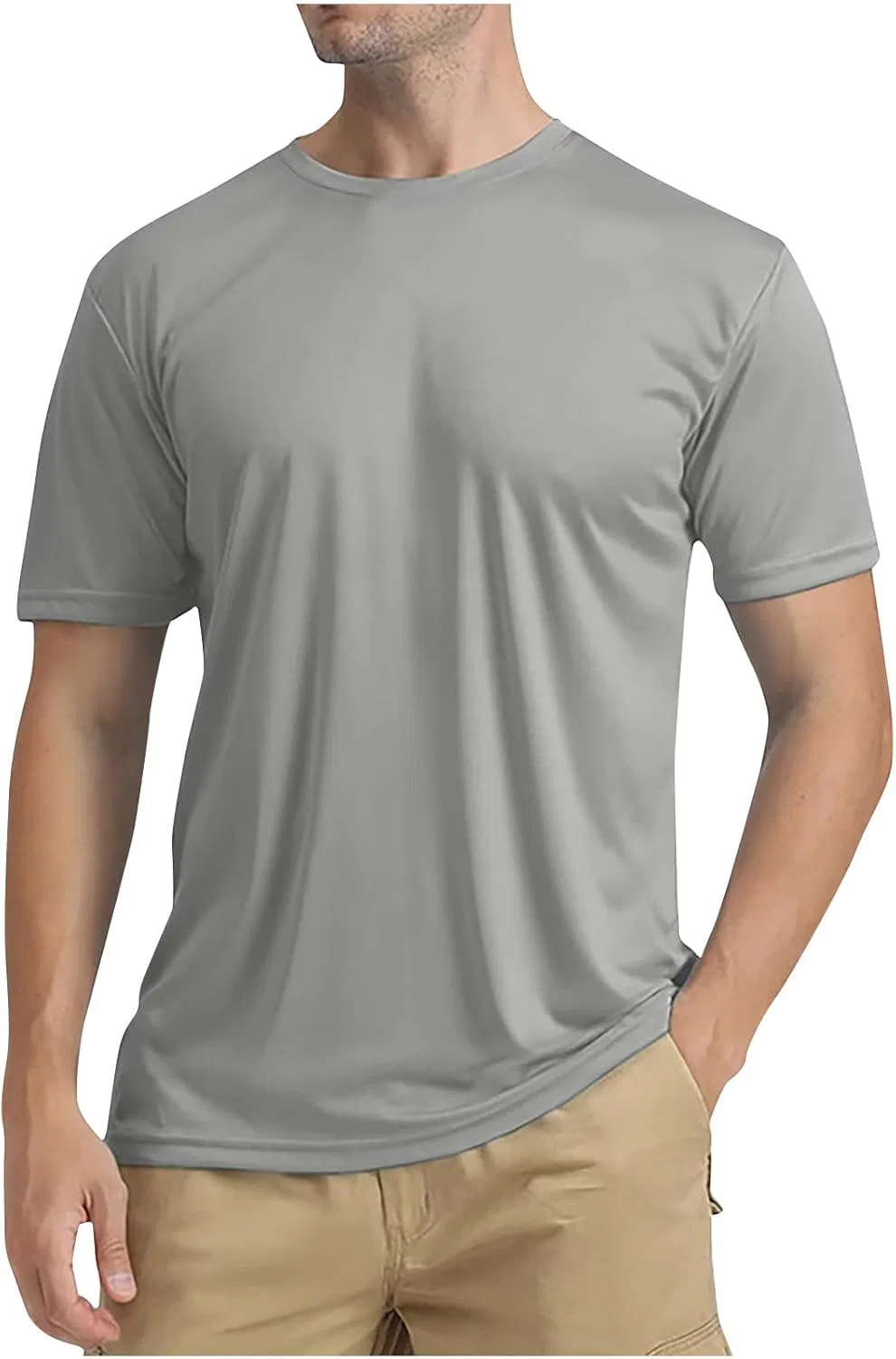 Футболка UPF 50+ для бега, Generic, мужская, серая