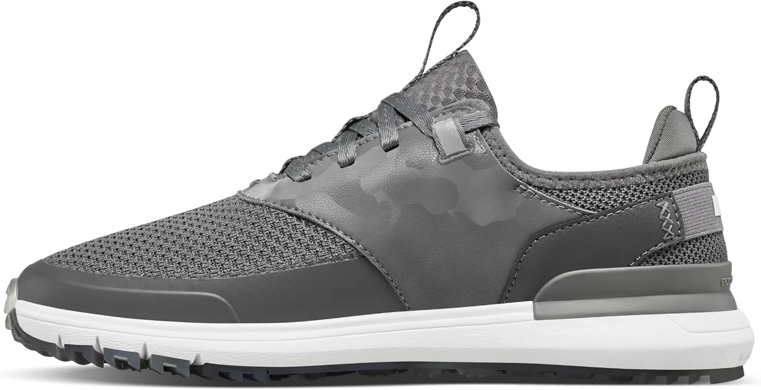 

True LUX Hybrid, мужские гольф-туфли, водонепроницаемый верх из трикотажа, седельная часть из 100% кожи наппа TRUE Linkswear, серый