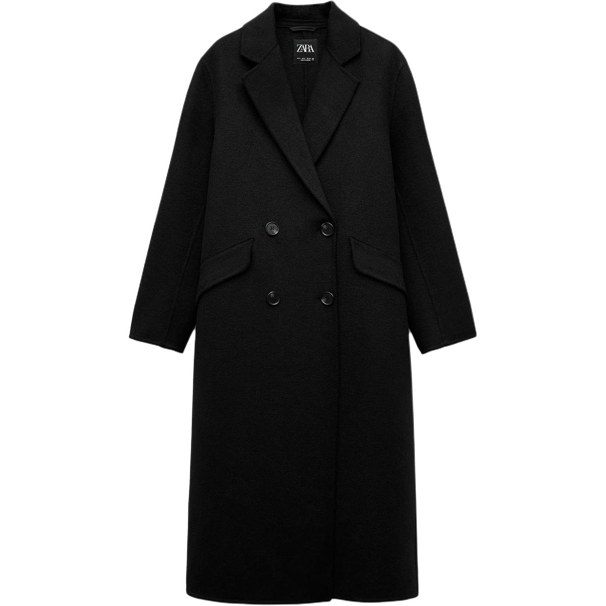 

ZARA Женское черное пальто Black, Black