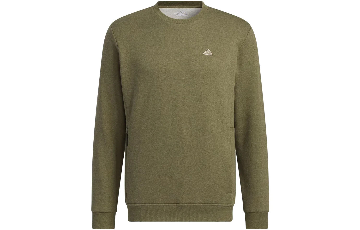 Adidas Толстовка мужская Strata оливково-зеленая с круглым вырезом умеренно-регулярная — фото 3