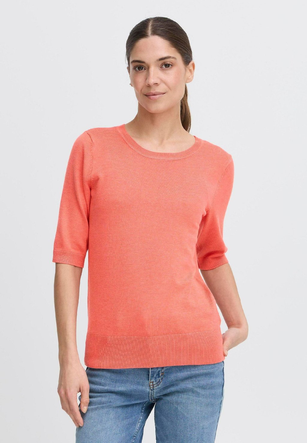 

Базовая футболка SARA - Blouse PULZ, светло-красный