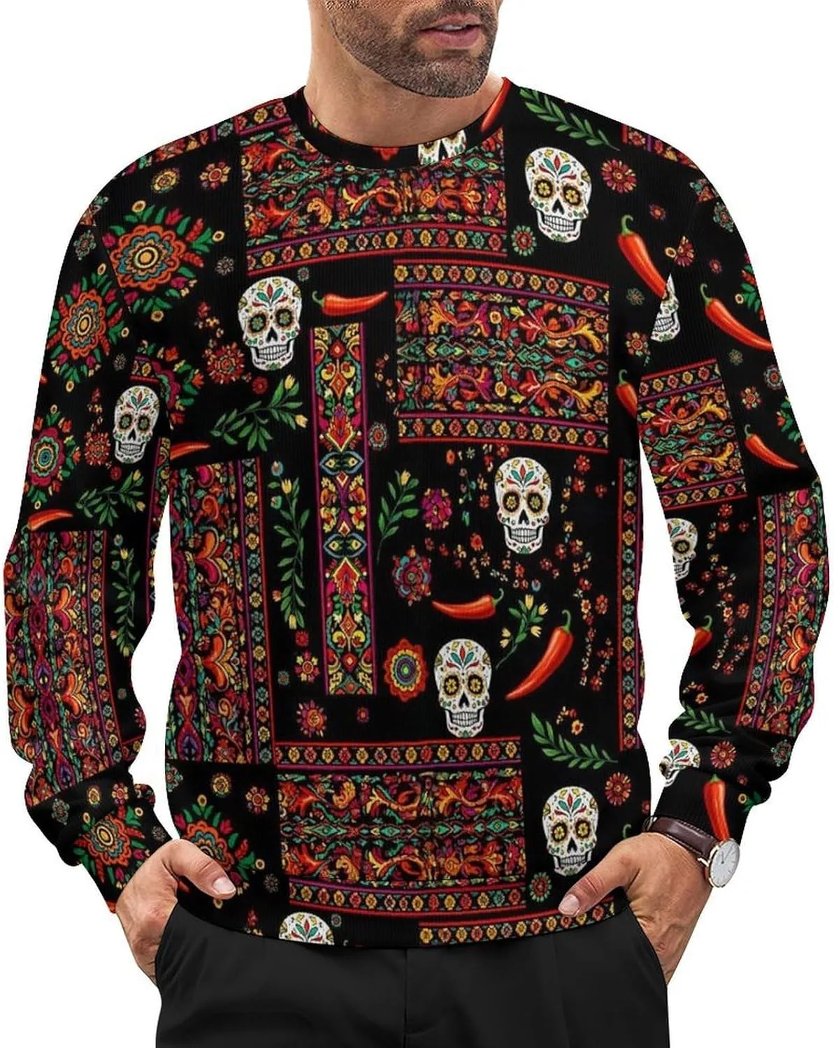 

Мужской вязаный свитер Casual Textured Pullover с длинными рукавами Meaudiwes