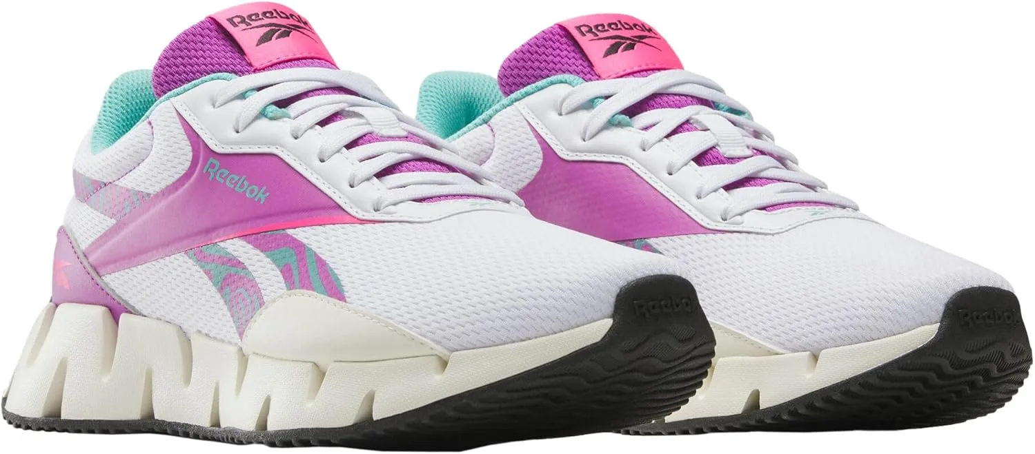 Кроссовки Reebok унисекс Zig Dynamica Str, белый/фиолетовый — фото 4