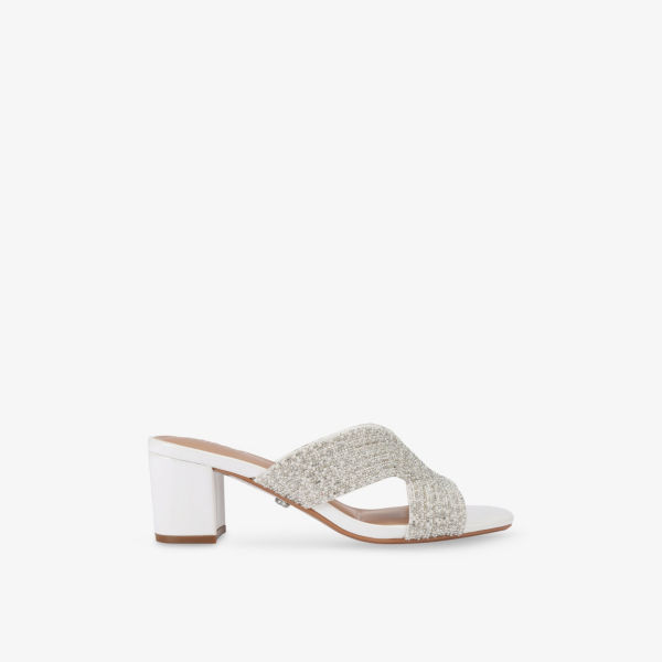 Босоножки Carvela Папарацци на каблуке с кристаллами и жемчугом, белый