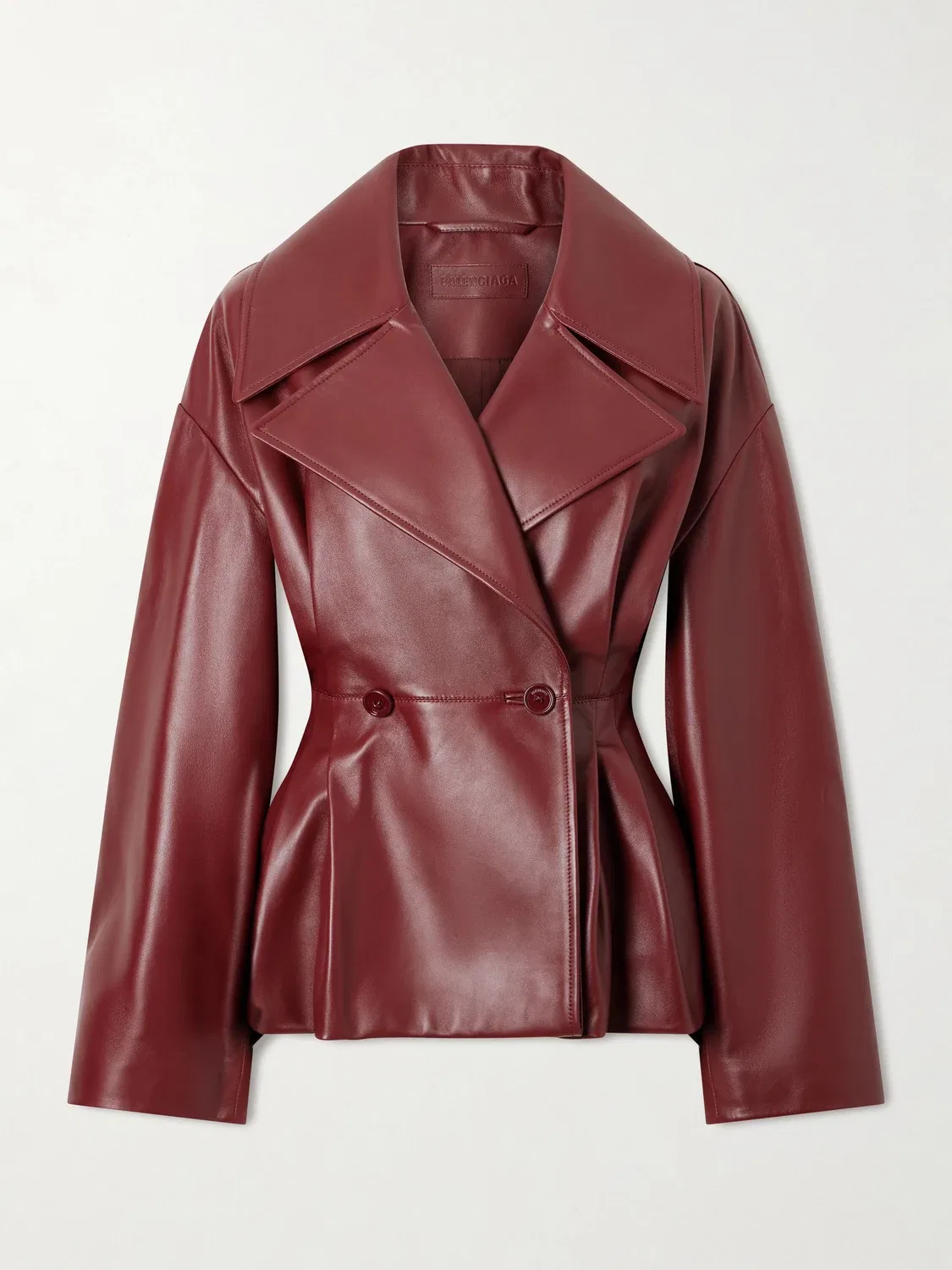 Плиссированная кожаная куртка BALENCIAGA, бордовый