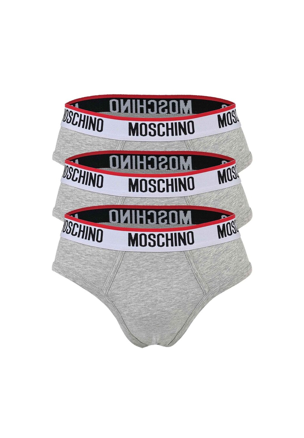 

Комплект мужских трусов, 3 шт., смесовый хлопок, однотонный MOSCHINO, серый