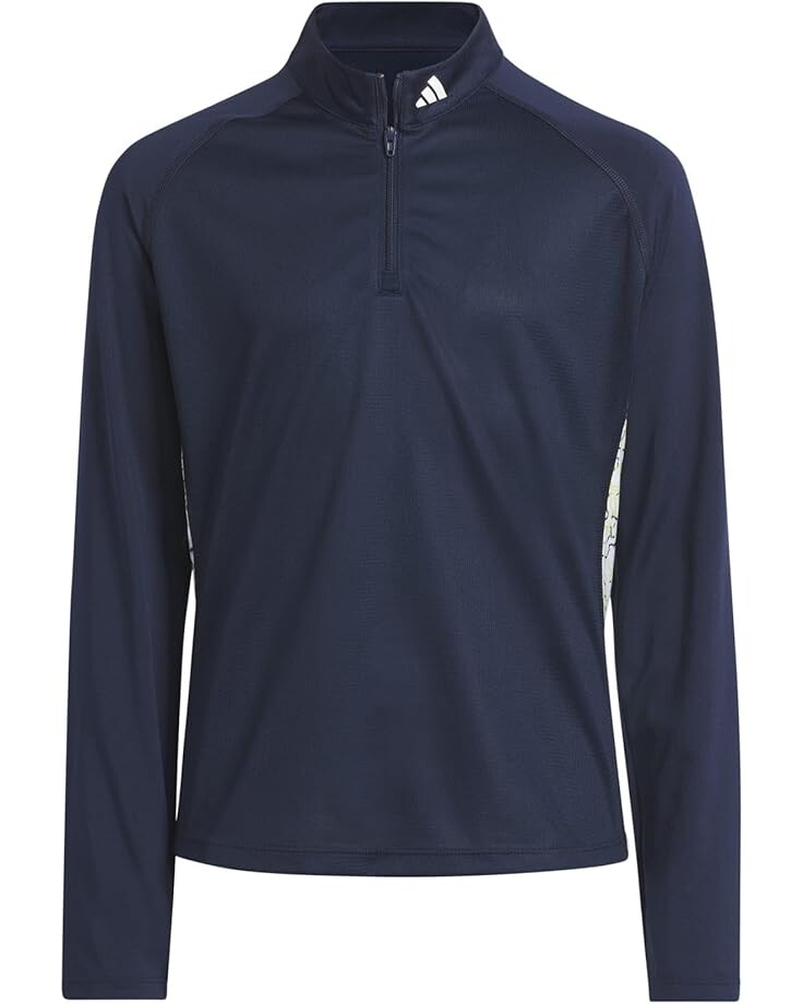 

Поло adidas Golf Kids Long Sleeve Mock Neck Polo Shirt, темно-синий