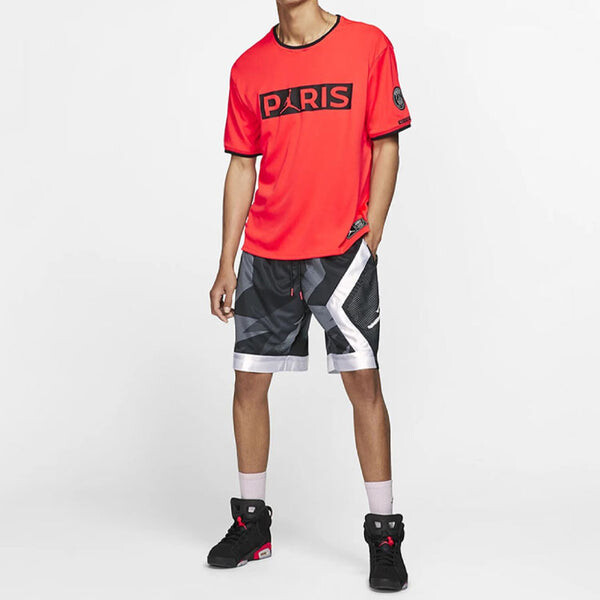 Футболка Air Jordan PSG T-shirt 'Orange red', оранжевый — фото 2