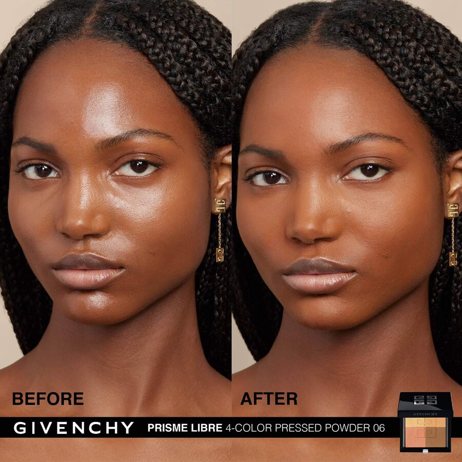 Прессованная матирующая пудра Prisme Libre для разглаживания и коррекции цвета Givenchy, 0.2 oz /7 g, 06 Organza Ambrée — фото 2